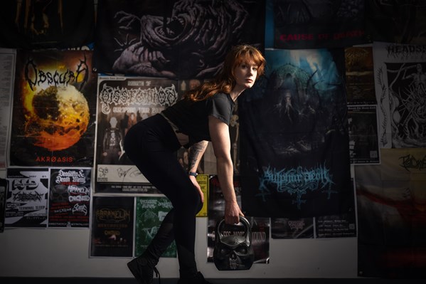 Deadlifts and Deathmetal's Elissa Jewell in her studio.