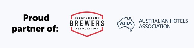 Proud partner of: Indie Brewers Association and Australian Hotels Association.